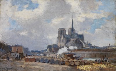 Notre Dame de Paris, View from Quai de la Tournelle by Albert Charles Lebourg